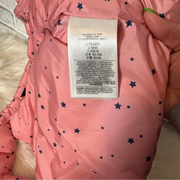 GAP Pink and Black Quilted Puffer Vest - Picture 5 of 9